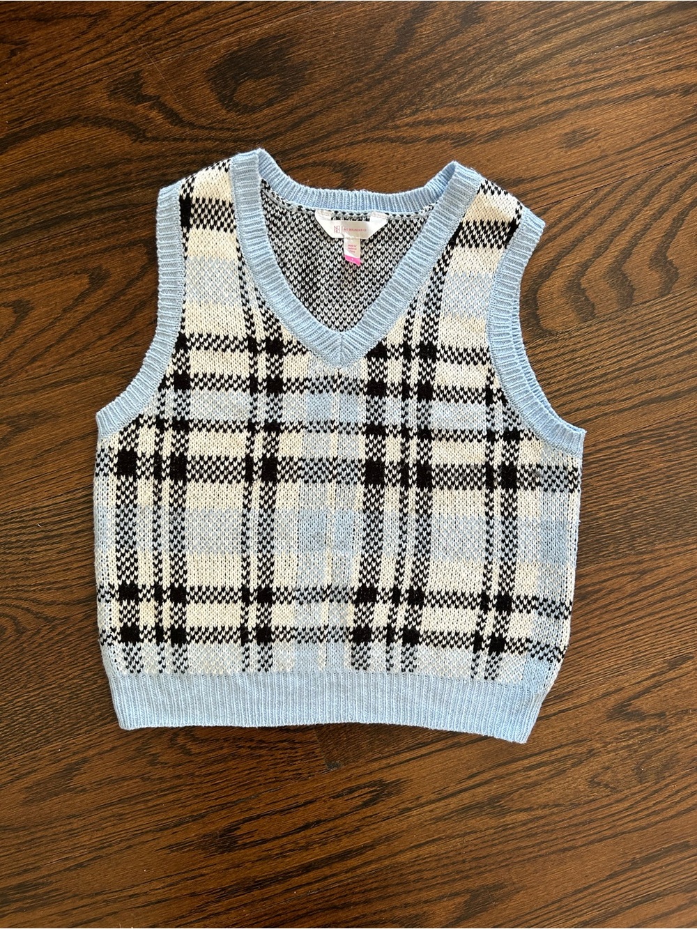 NOBO Plaid Sweater Vest Crop Top (Size Small, Y2K)